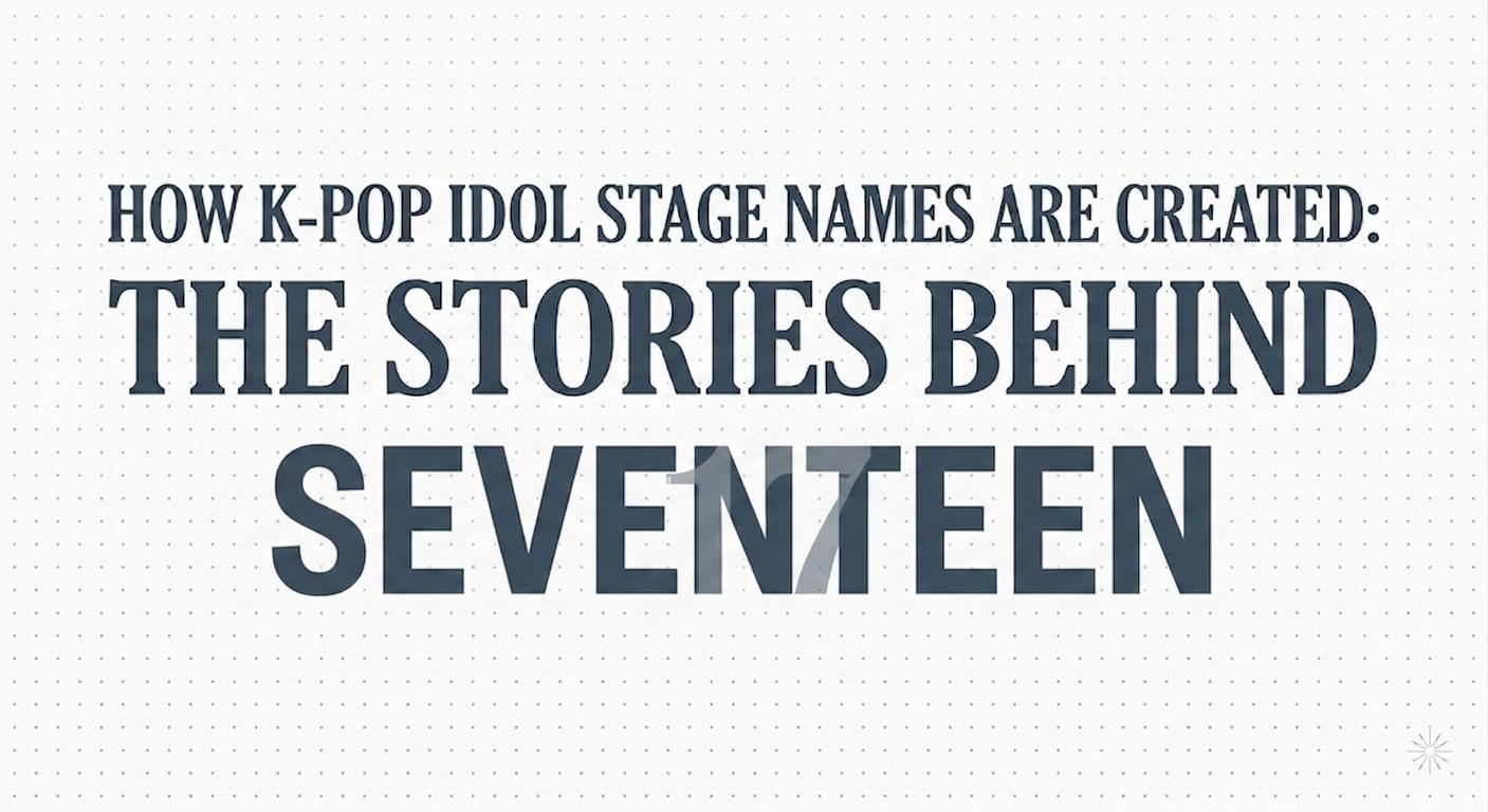 How K-pop Idol Stage Names Are Created: The Stories Behind SEVENTEEN’s Stage Names